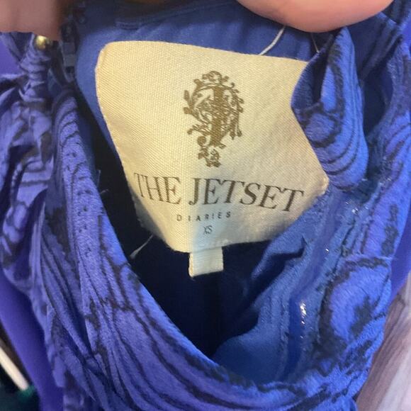 The Jetset Diaries Sea Goddess Blue Cutout Front Slit Maxi Dress Size XS - Picture 10 of 11